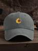Sunflower Embroidered Denim Baseball Cap For Adults Casual Boho Style