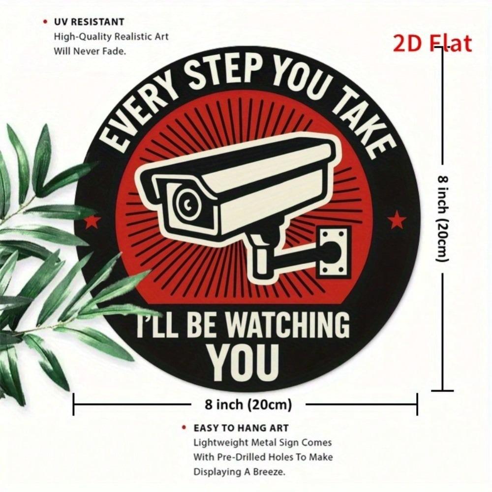 Security Camera Warning Sign Metal Tin Sign for Home Farm Garage Shop Wall Decor Property Protection
