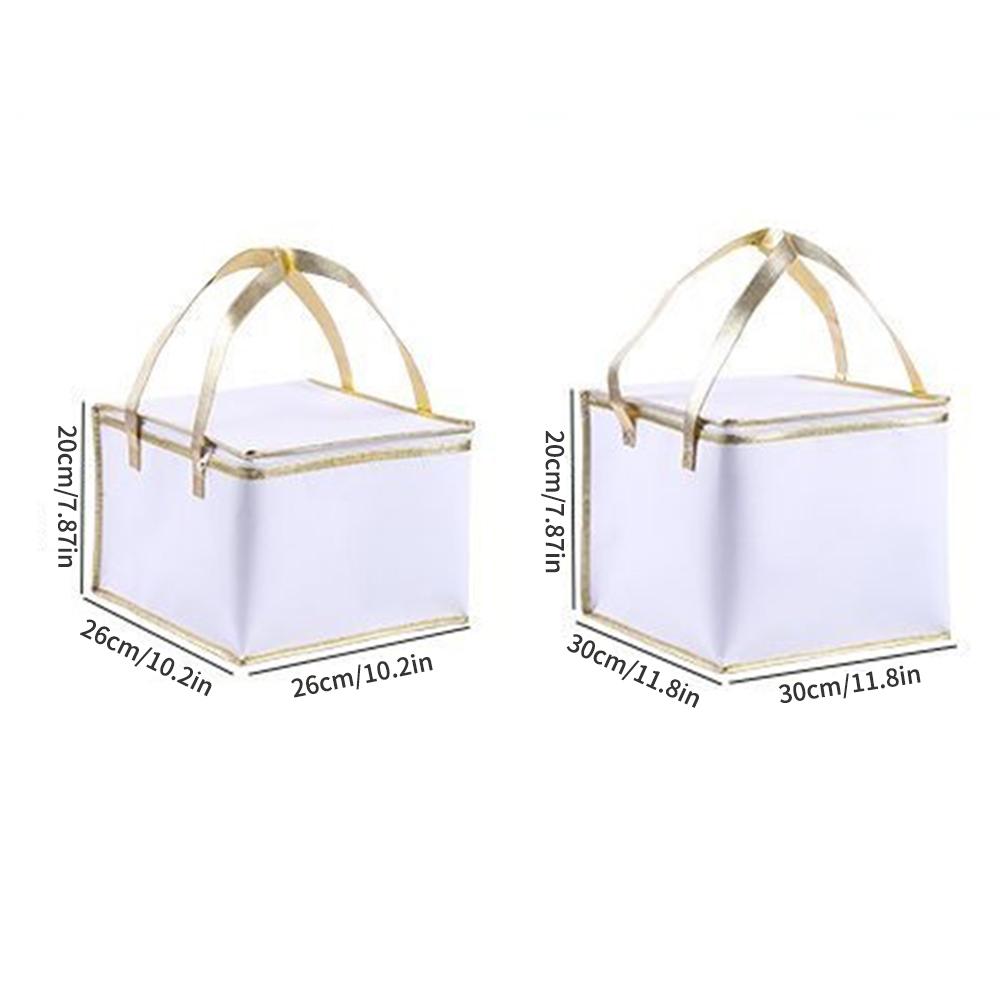 Birthday cake insulated bag, thickened hand-held aluminum foil insulated zipper refrigerated bag