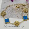New Shiny Four-leaf Clover Bracelet Five-flower Fashion Sense Hand Jewelry Simple Jewelry