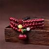 Authentic Cinnabar Bracelet for Men and Women, Three-Layer Fortune Character Cinnabar Multi-Layer Lotus Pendant Bracelet