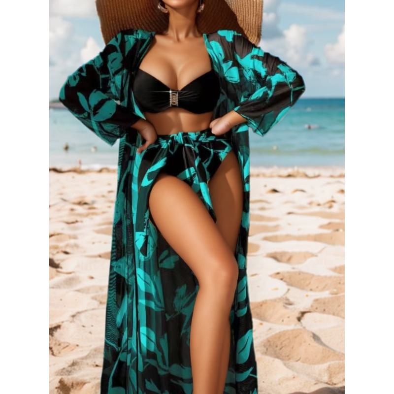 

Женский бикини сексуальный купальный костюм с высокой талией пляжный купальник женский летний купальник 3 шт. M