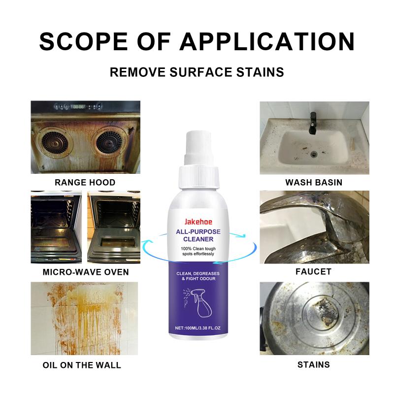 Strong Rust Remover Spray for Kitchen Heavy Oil Grease Stain Cleaning Multi Use Dust Dirt Cleaner for Cooking Surfaces