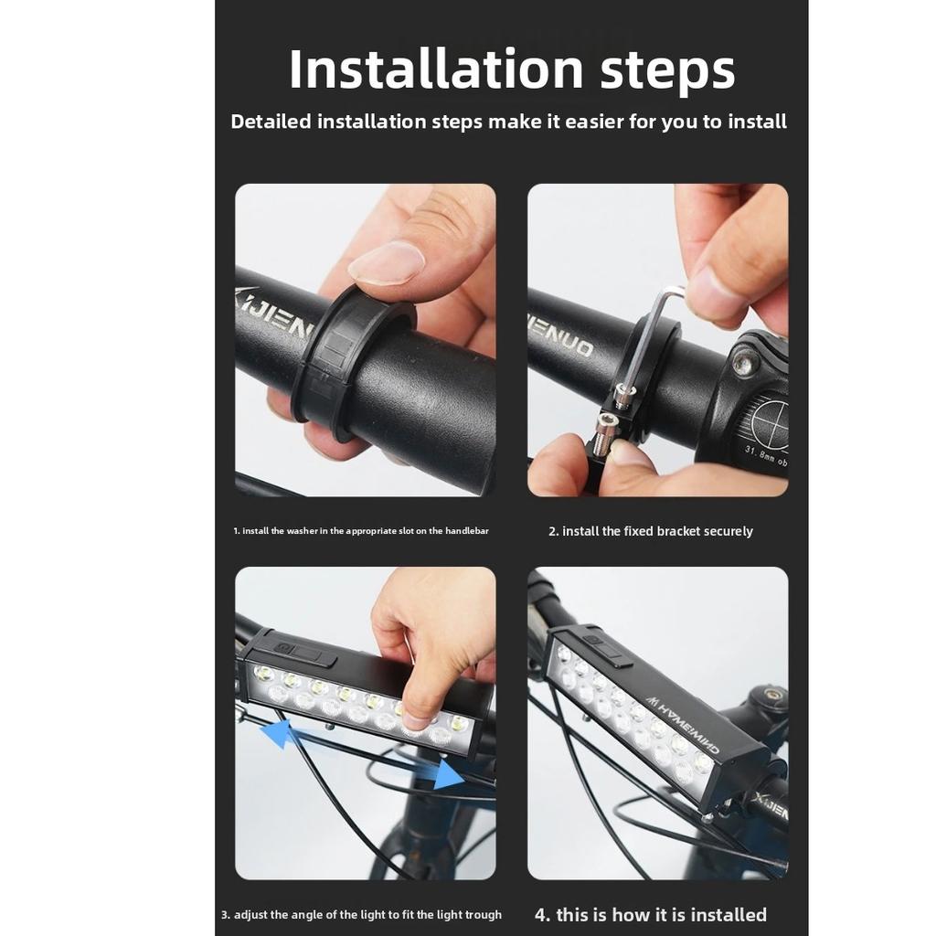 15 Modes USB Rechargeable Bike Light, 2000 Lumens Aluminum Alloy High Bright Bicycle Headlamp