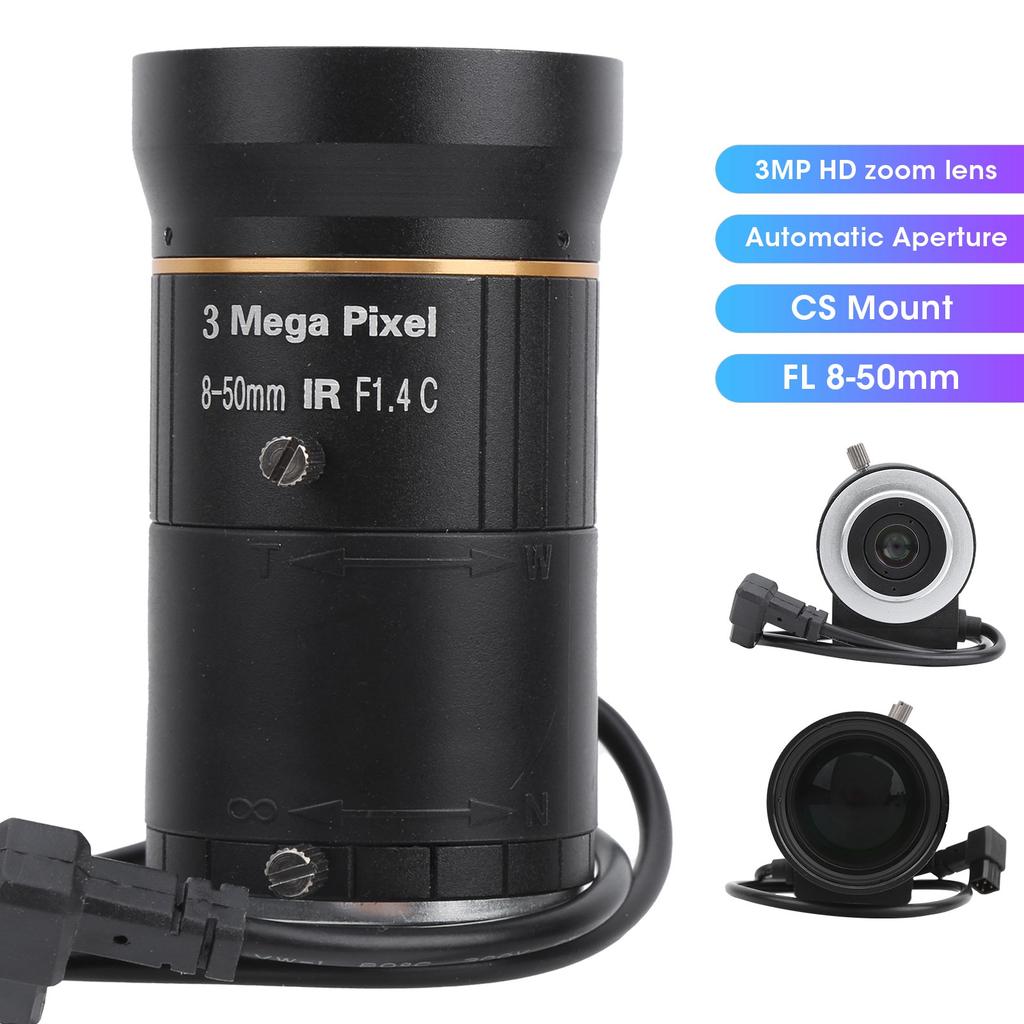 Cameră 3MP Obiectiv Zoom Montură CS Iris Automat 8?50mm FL Accesoriu CCTV de Securitate de Înaltă Definiție