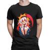 C-Chainsaw Man T-Shirt Herren Vintage Reines Baumwoll-T-Shirt Rundhals Kurzarm T-Shirts Übergrößen Oberteile