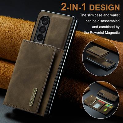 Moda luksusowe skórzane etui na telefon komórkowy do Samsung Galaxy Z Fold 4 5g Fold4 Fold3 Fold 3 kieszonkowy portfel na karty etui z funkcjami