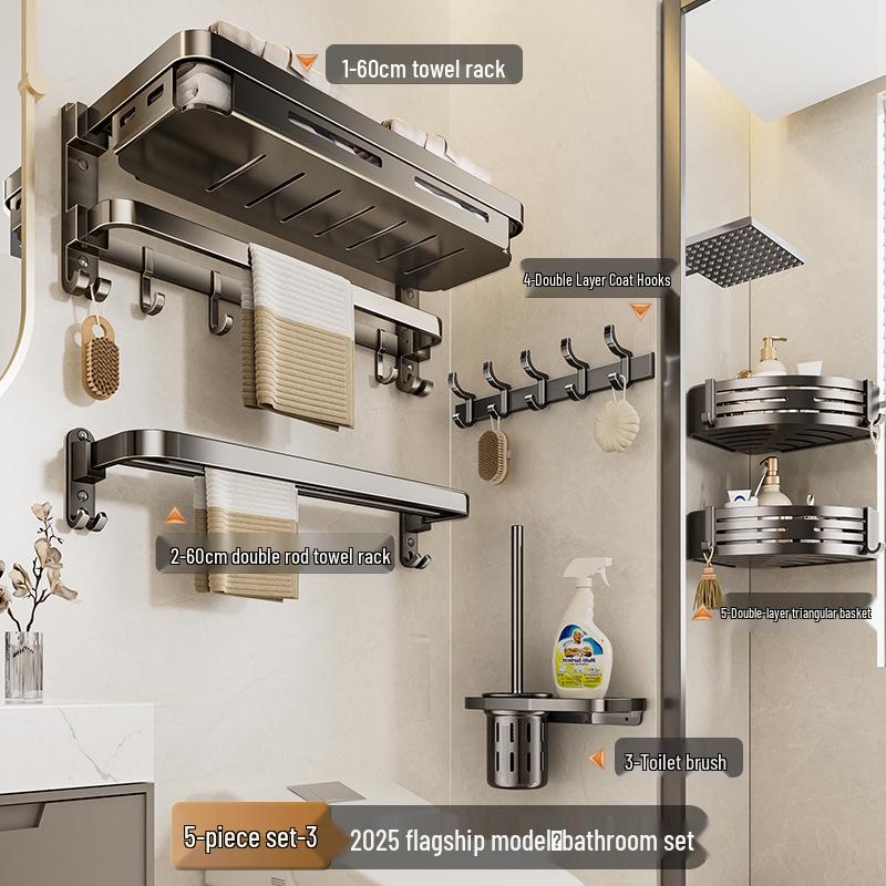 Wandmontierter, faltbarer Badezimmer-Handtuchhalter ohne Bohren