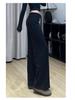 Women's High Waist Gray Sweatpants - Spring Autumn 2025 Collection, Slimming Straight Leg, Drape Design, Casual Wide-Leg, Autumn Winter Style