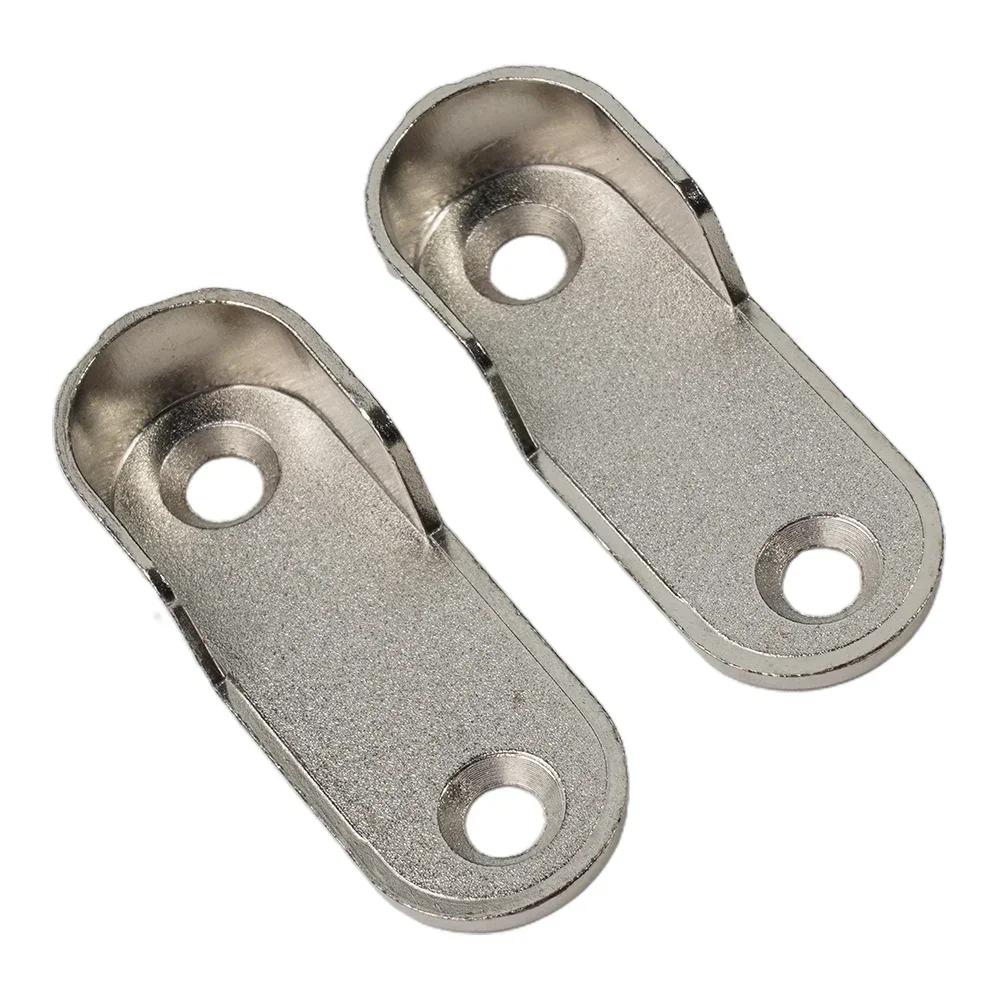 2/4/8 Pcs Closet Brackets 47*19*2mm Silver Zinc Alloy Wardrobe Clothes Tube Support Rod Pole End Thickening Holder Accessories
