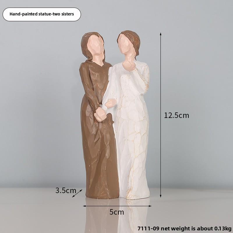

Sisters Resin Three Figurine For Home Office And Party Ornament Decorations коричневый