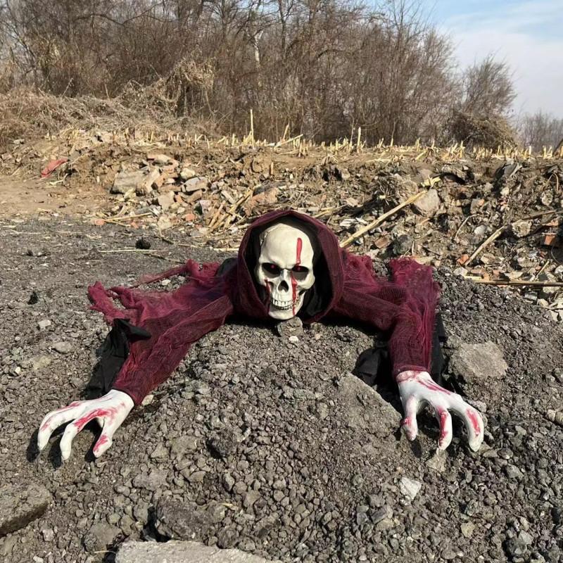 Halloween Horror Skull Crawler Floor Prop Scary Decor Haunted House Bar Party Prank Scene