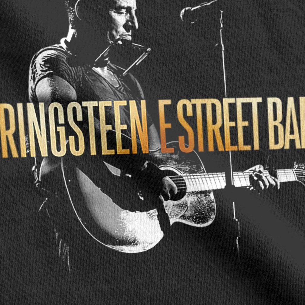 Men T-Shirts Bruces The E Street Band Springsteens Fashion 100% Cotton Tees Short Sleeve T Shirt Crew Neck Clothing Big Size