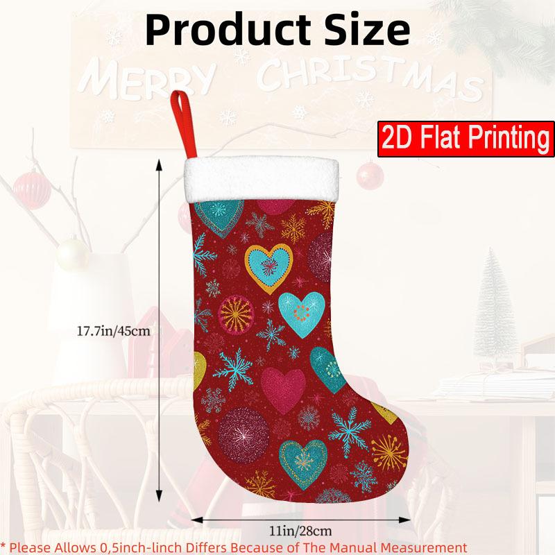 Christmas decoration fireplace hanging stocking1pc Red Hanging Christmas Stocking Ornament with & Santa Claus