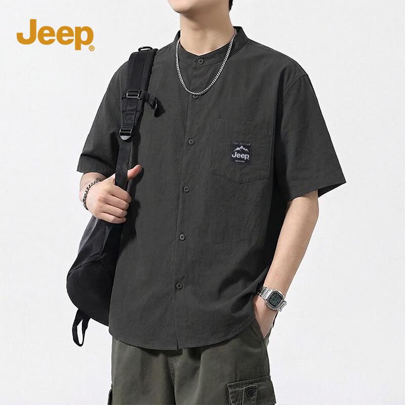 JEEP Men s Summer Henley Short Sleeve Shirt XL