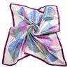 [BYSIFA] New Spring Silk Scarf Shawl Fashion Accessorries Muslim Women Head Scarf 90*90cm Elegant Leaves Pattern Square Scarves