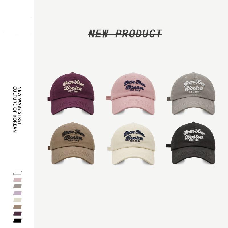 Hat Female Street Letter Embroidery Baseball Cap Male Summer Shopping Versatile Face Small Peaked Cap Summer