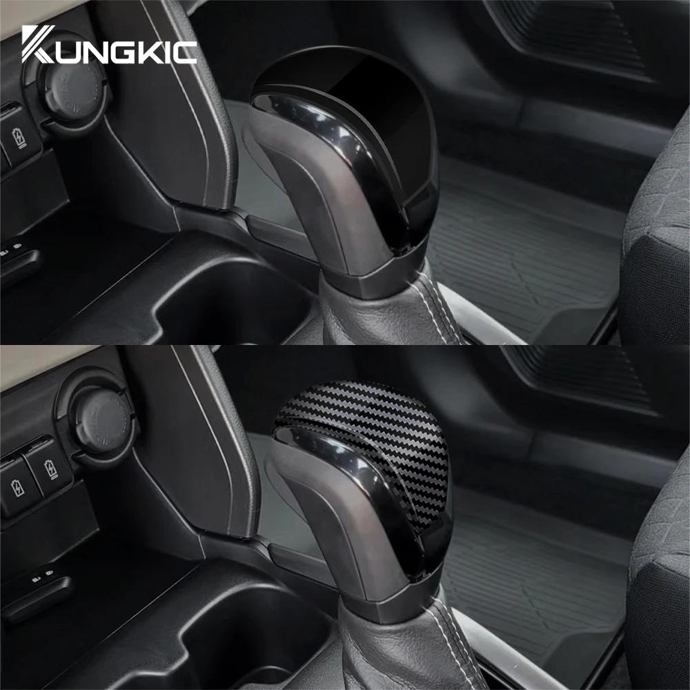 For Suzuki SWIFT 2017-2025 Suzuki Fronx 2024 2025 Glossy Black Carbon Fiber Style ABS Car Gear Shift Knob Handle Sticker
