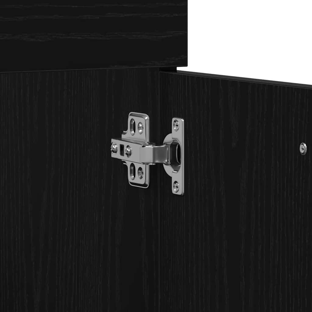 Bathroom Furniture Set 4 Pcs Black Oak Effect Wood Based Material