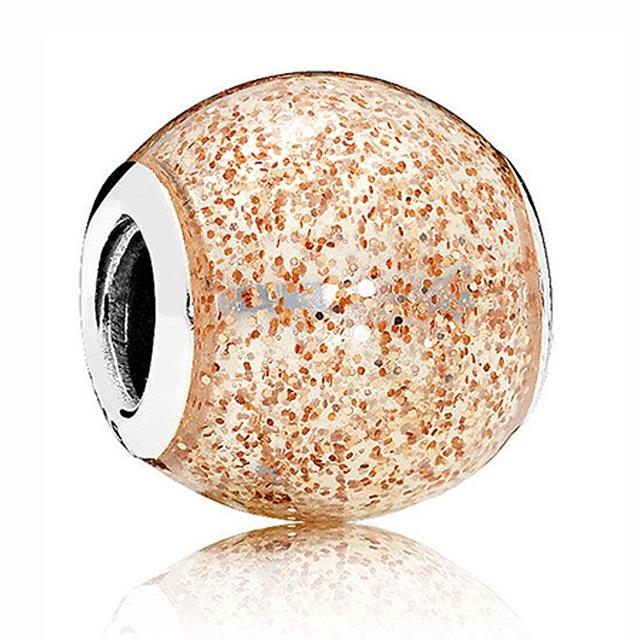 Wintry Delight Snowflake Ball Blue Swirls Pearlescent Dreams Charm S925 Sterling Silver Beads Fit Bracelet DIY Jewelry