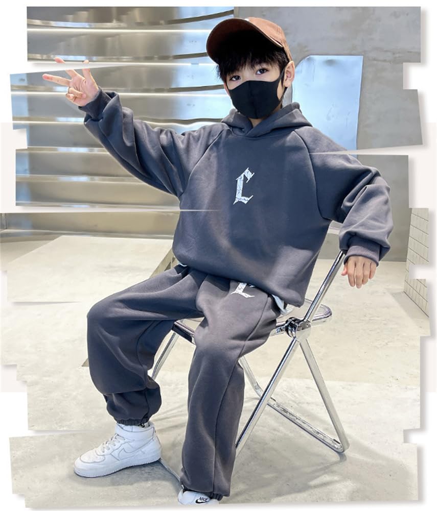 KOSIKINI Long Sports and Casual Sizes and Perfect for Available in sizes and 2-Piece Boys' Set, Hoodie, Sleeves, Pants, Sweatshirt. Spring/Autumn