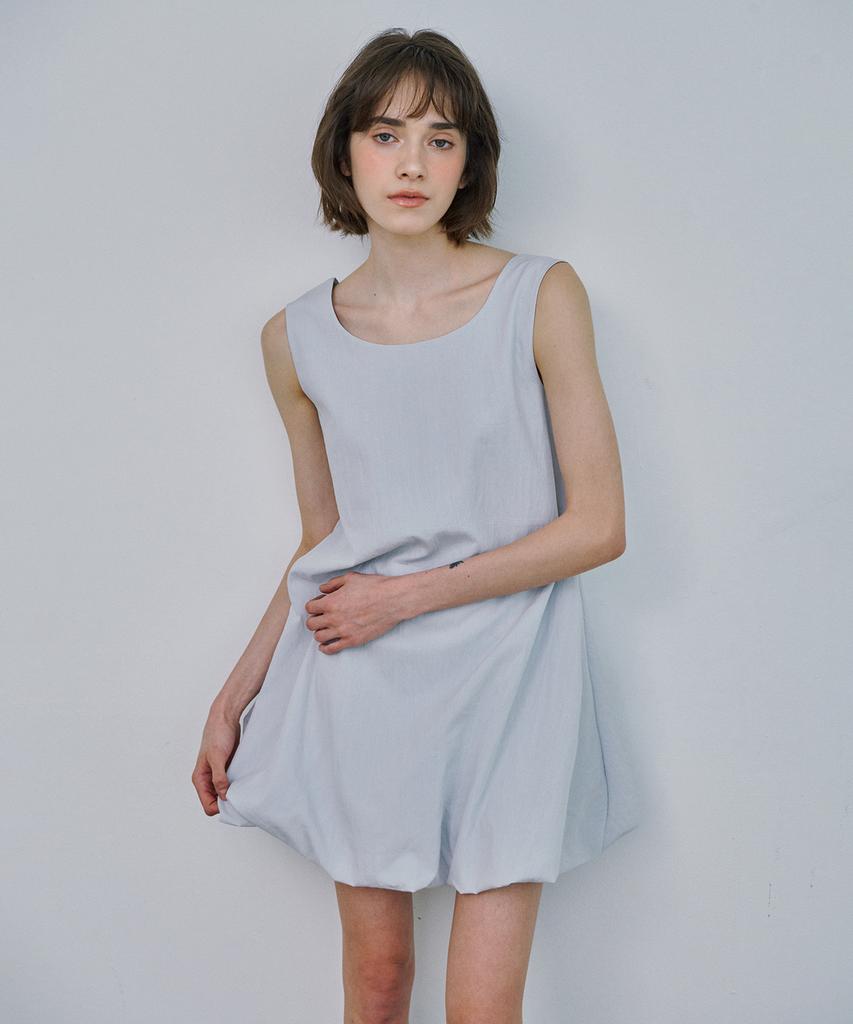 Marot Balloon Mini Dress_Gray