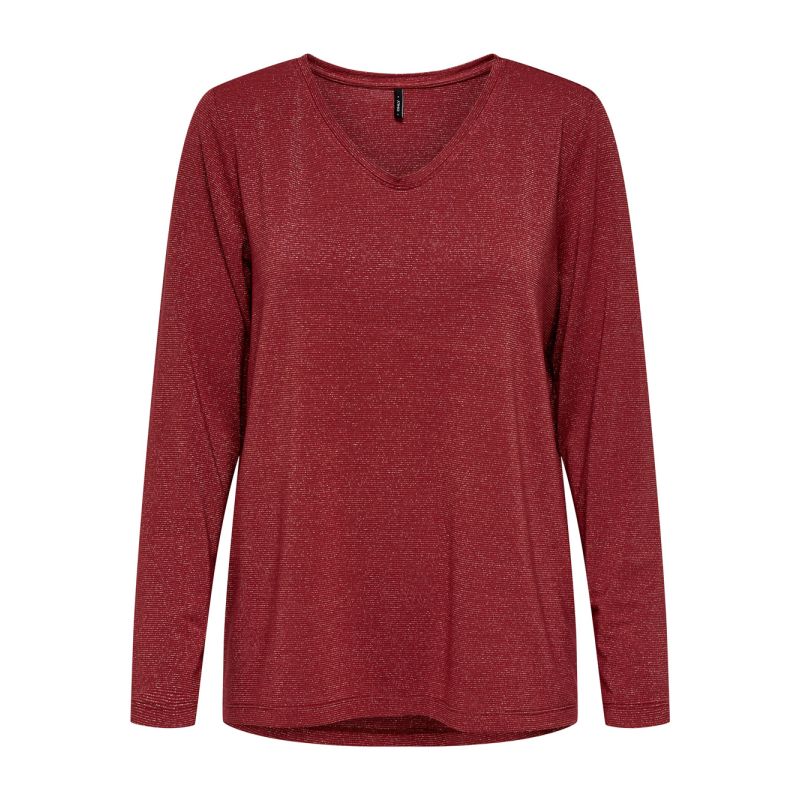 Haut harly pailleté col v regular fit Femme ONLY