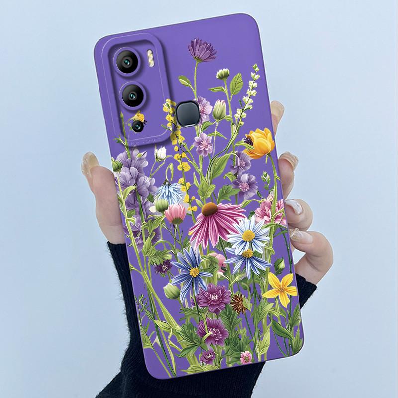 Case for Infinix Hot 12i Hot 12 Play Back Cover Butterfly Flower Soft Silicone Cases for Infinix Hot12i 12Play Hot12 Phone Funda