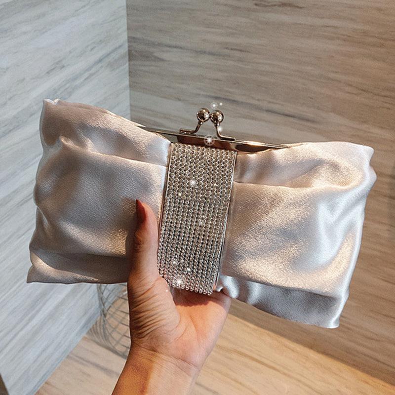 High-end Design Women's Bowknot Diamond Evening Clutch Bag Fashion Party Butterfly Bow Rhinestone Handbag Elegant Crossbod Bag