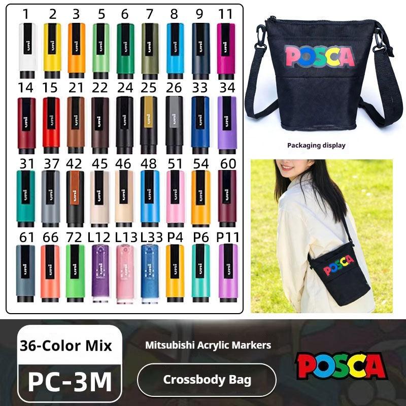 Japanese POSCA Acrylic Marker Set 32Vibrant Colors,1M/3M/5M,Quick-Drying&Smudge-Proof for Professional Artists,Students&Crafters
