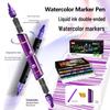 Guangna 8650 Double-Ended Waterproof Acrylic Markers - Soft & Angled Tips for DIY Graffiti & Watercolor Art.