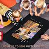 Becko US 2000 Piece Jigsaw Puzzle Mat, Roll-Up with Black Pump & Drawstring Storage Bag. Easy To Carry and Store, Black Felt Mat, Portable Puzzle