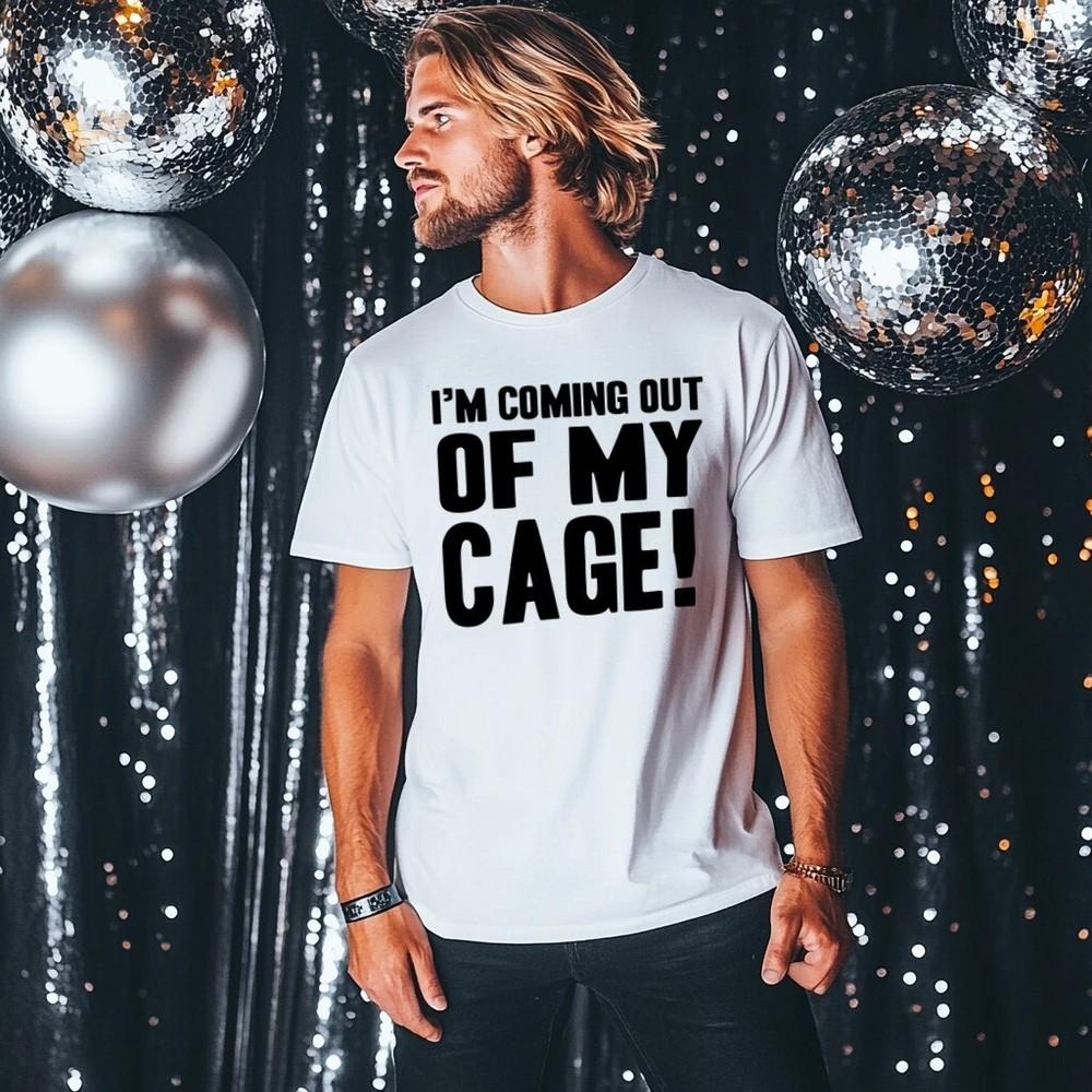 

Футболка «Я выхожу из своей клетки» Персонализированный маскарадный костюм 00-е Фестивальные убийцы S