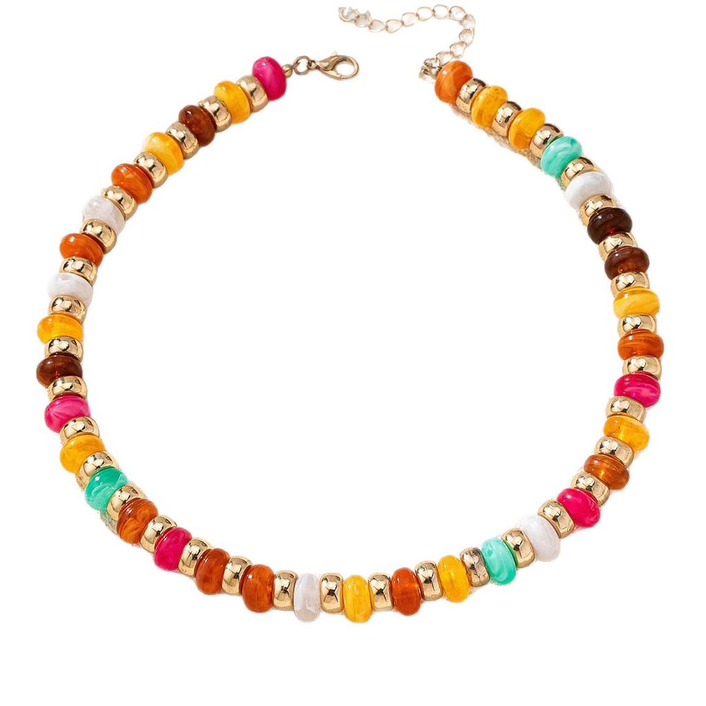European American Trend Simple Personality Handmade Colorful Beads Necklace Elf Costume Accessories Small Jewelry For Women