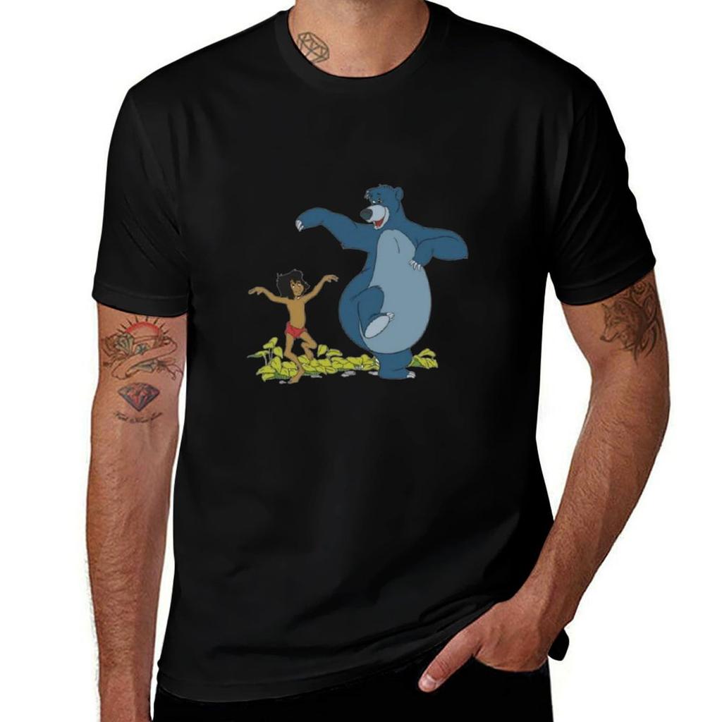 Mowgli und Balu T-Shirt Klassisches Basic Freizeit-T-Shirt