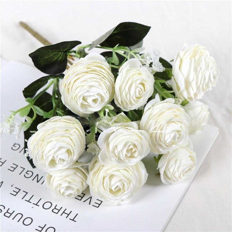 Artificial Rose Flower Bouquet With Silk Material For Home Wedding Decoration