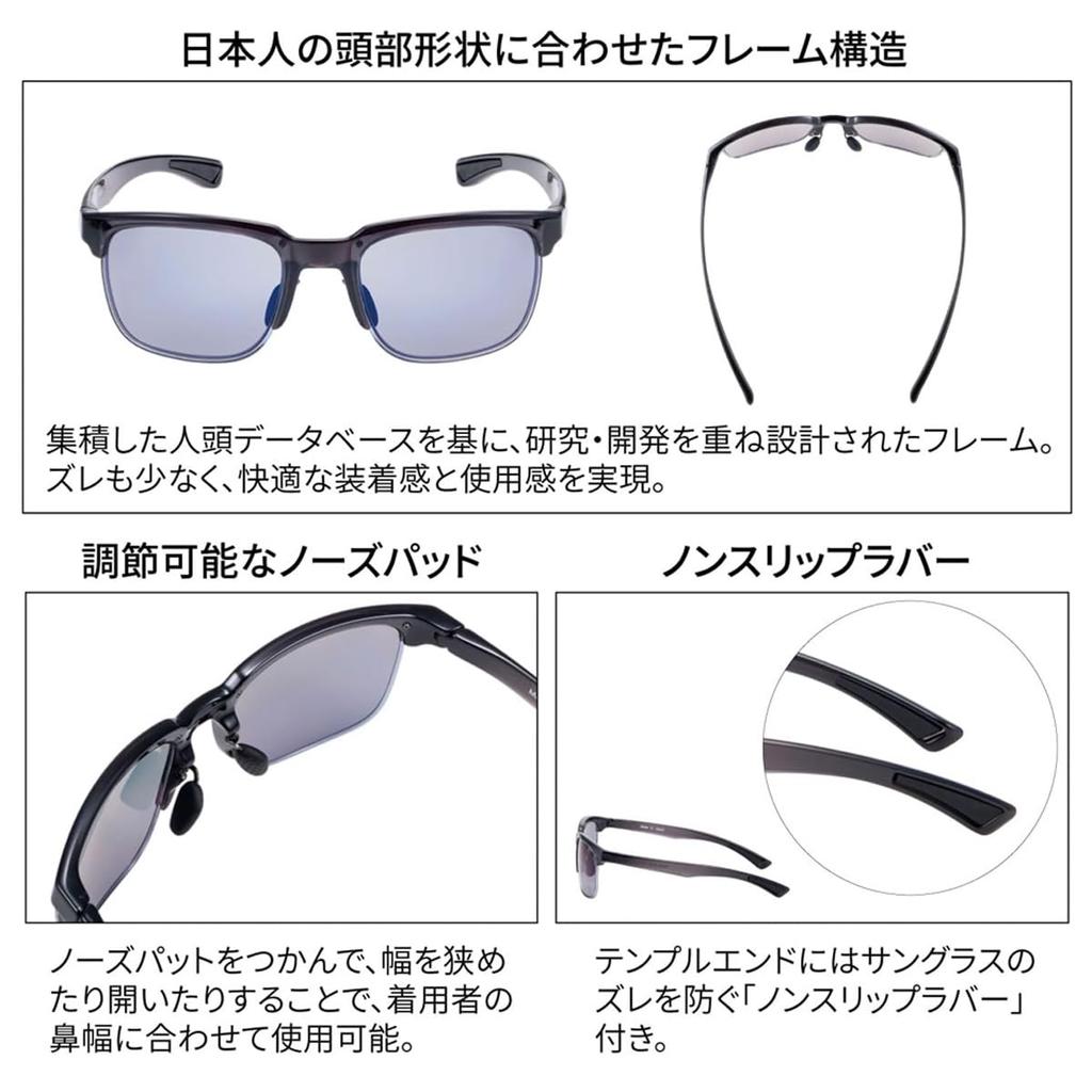 SWANS Sports Sunglasses Made In Polarized Clear Warm Smoke Driving ER-1 (ER1-0151 GRY), Japan, Lenses, Gray/Polarized (Double-Sided Multi-Coated),