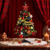 Small Christmas Tree Artificial With Balls Bow Mini Christmas Tree With Lights For Home Decor Indoor Outdoor Bedroom Living Room