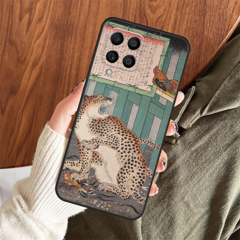 Japanese ukiyo-e Art Panther Tiger Case For Samsung Galaxy M13 M33 M53 M15 M35 M55 M06 M16 M36 M56 M31 M12 M32 M52 M14 M34 M54