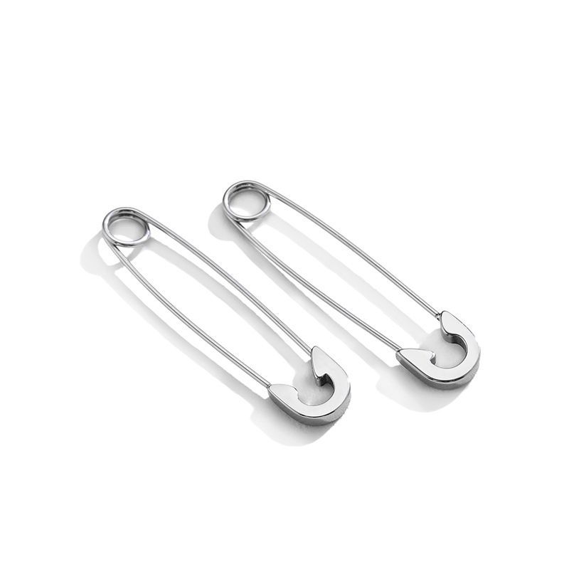 Japanese Korean version pin stud earrings personalized neutral wind stainless steel puncture creative trend ear buckle direct sales