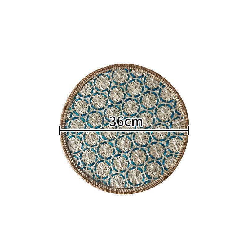 30/36cm Color Handmade Rattan Tray Round Heat-resistant Teapot Pad Hotel Home Decor Ethnic Style Dining Table Heat-insulate Pad
