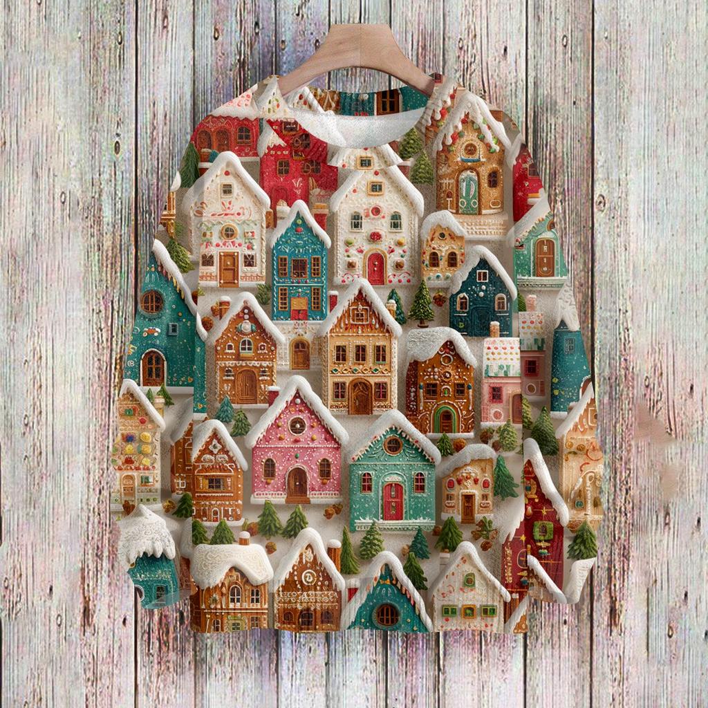 Christmas Sweatshirts For Women Knit Sweater Cute Shirt Fall Crewneck Pullover Tops