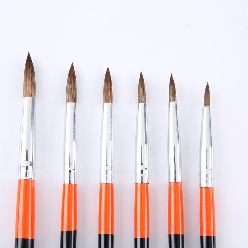 6 Kit Watercolor Painting Brushes Anti-Shedding Round Tip Artist Paintbrushes for Kids Adults Drawing Art Craft Supplies