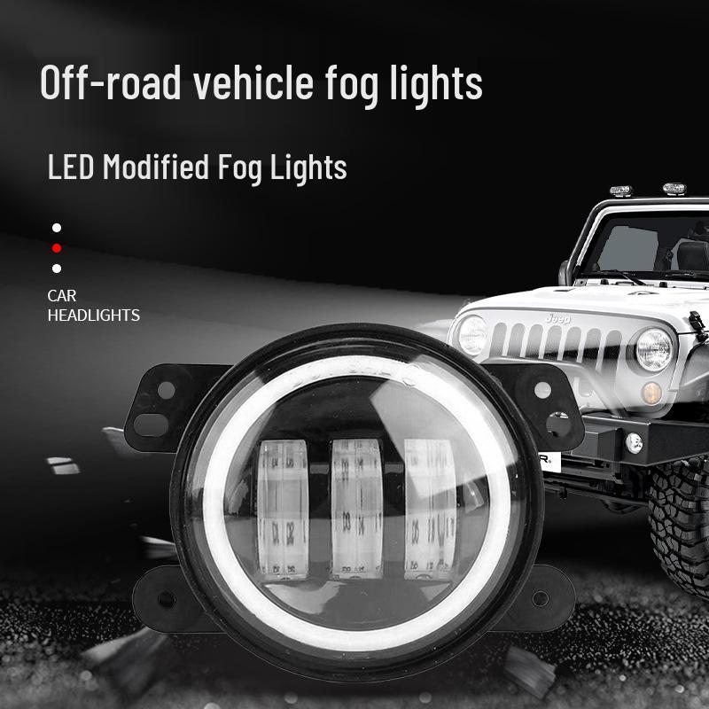 4" 30W LED Fog Light with Angel Eye Turn Signal for Jeep Wrangler JK/TJ