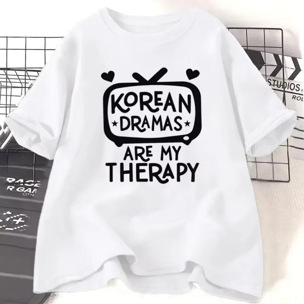 K-Drama Tričko Dámské Korejské Drama Tričko Krátký Rukáv Dámské Street Casual Dámské Tričko