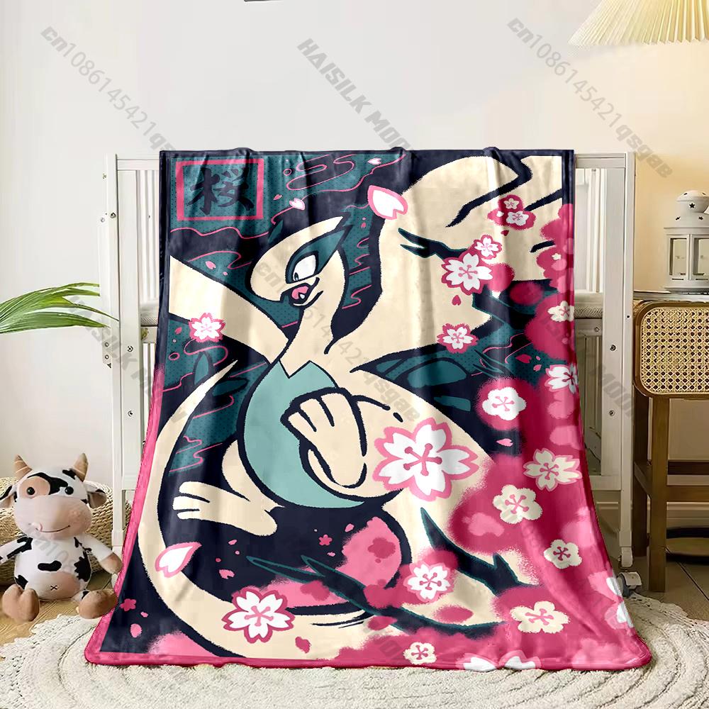Best Seller! Classic Japanese Anime Pokemon Card Retro Charizard Print Blanket Home Travel Blanket Sofa Bedding Cover Blanket