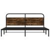 Metal Bed Frame Without Mattress Smoked Oak Finish 180 X 200 Cm