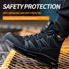 Men Women Steel Toe Safety Shoes Rotating Push Button Puncture Proof Work Sneakers Breathable Anti-smash Anti-stab Construction Security Shoes
