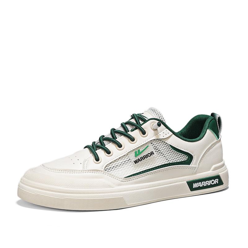 Warrior Casual Lightweight Breathable Slip-Resistant Durable Low-Top Skate Shoes Men Sneaker Beige Dark-Green WXP(WZ)-174103
