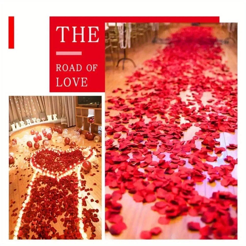 990pcs DIY Simulated Rose Petals Wedding Party Supplies Artificial Rose Petals Romantic Valentine's Day Decoration